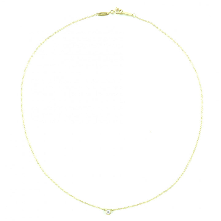 美品◇ティファニー バイザヤード エルサペレッティ K18 750YG ダイヤ0.05ct 枠直径約3.80mm ネックレス 重量1.79g 定価217800円 現行品