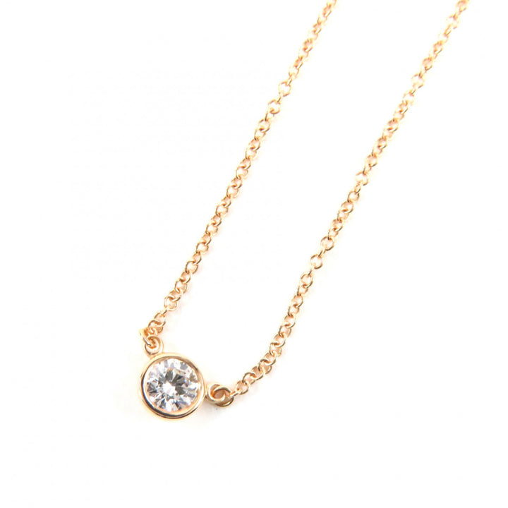 美品◇TIFFANY&amp;Co. ティファニー 69710727 エルサペレッティ バイザヤード 18K 750PG ダイヤモンド約0.18ct 1P ネックレス 重量1.8g