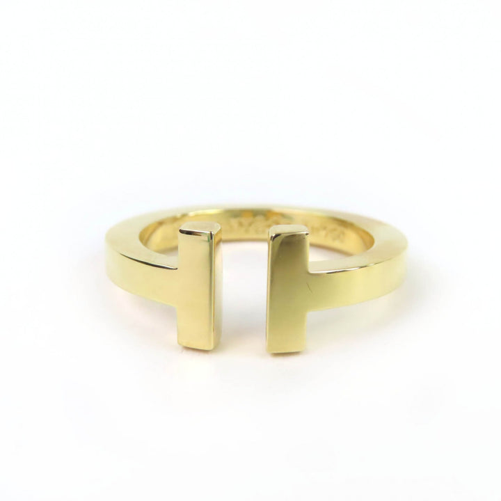 極美品☆TIFFANY&amp;Co. ティファニー ティファニー T スクエア リング AU750(YG) イエローゴールド JP11.5号相当 箱・ケース付き 重量6.52g