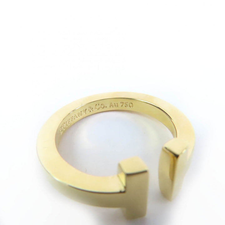 極美品☆TIFFANY&amp;Co. ティファニー ティファニー T スクエア リング AU750(YG) イエローゴールド JP11.5号相当 箱・ケース付き 重量6.52g