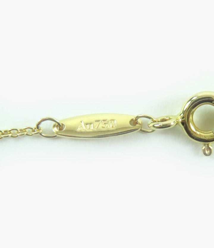 美品★ティファニー エルサペレッティ バイザヤード K18 750(YG) 現行品 0.08ct 1P ダイヤ ネックレス ゴールド 重量1.75g 定価217800円