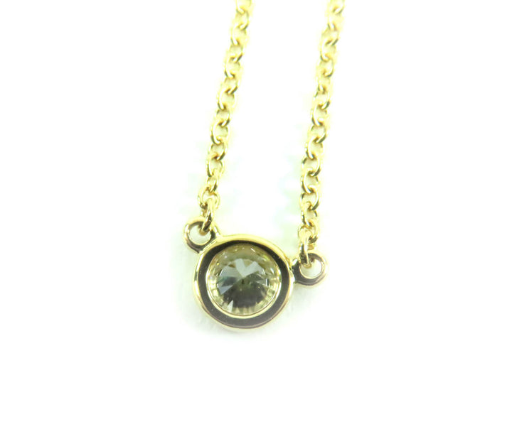 美品★ティファニー バイザヤード K18 AU750(YG) 枠直径約4.27mm 現行品 0.08ct 1P ダイヤ ネックレス 重量2.0g 定価217800円 箱・袋付き