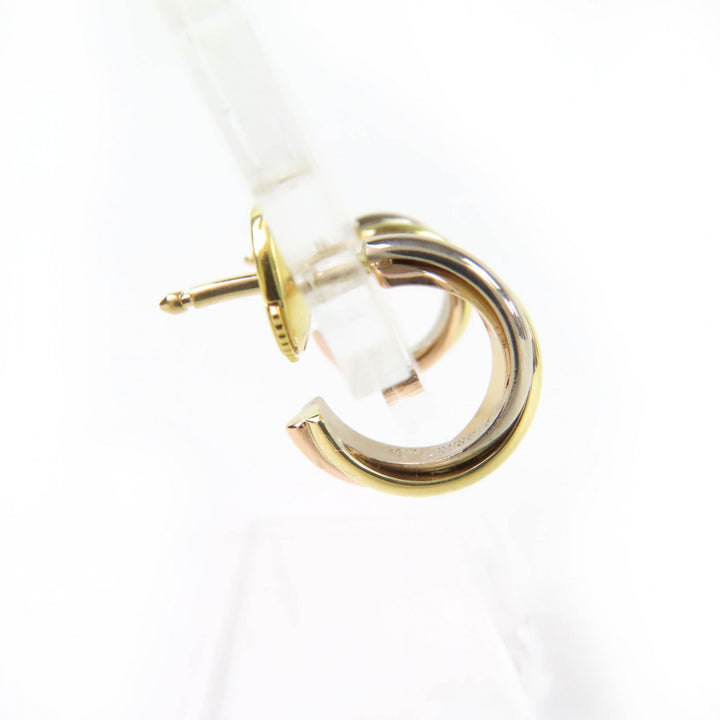 極美品☆Cartier カルティエ IQ8537 トリニティ ピアス 750(YG×PG×WG) イエローゴールド ピンクゴールド ホワイトゴールド 重量4.48g