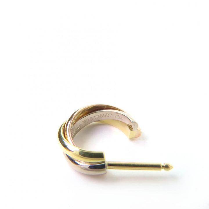 極美品☆Cartier カルティエ IQ8537 トリニティ ピアス 750(YG×PG×WG) イエローゴールド ピンクゴールド ホワイトゴールド 重量4.48g