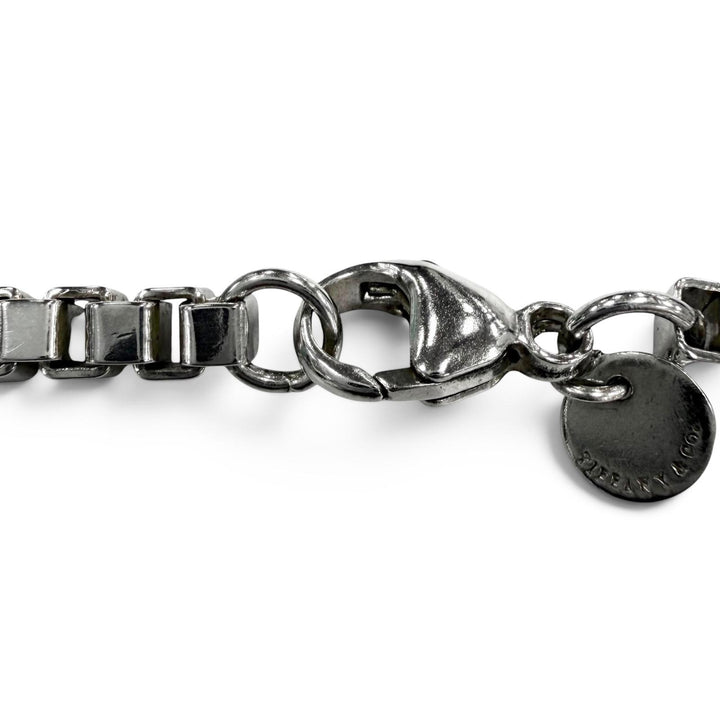 美品●TIFFANY&amp;Co. ティファニー ベネチアン 925 チェーン ブレスレット シルバー 重量16.5g メンズ 箱・保存袋付き
