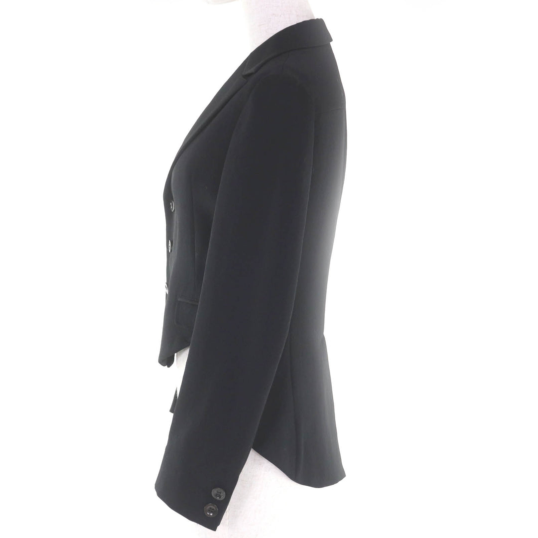 美品◇Ys Yohji Yamamoto ヨウジヤマモト 変形 ピークドラペル ウール100％ シングルジャケット テールジャケット ブラック 日本製 正規品