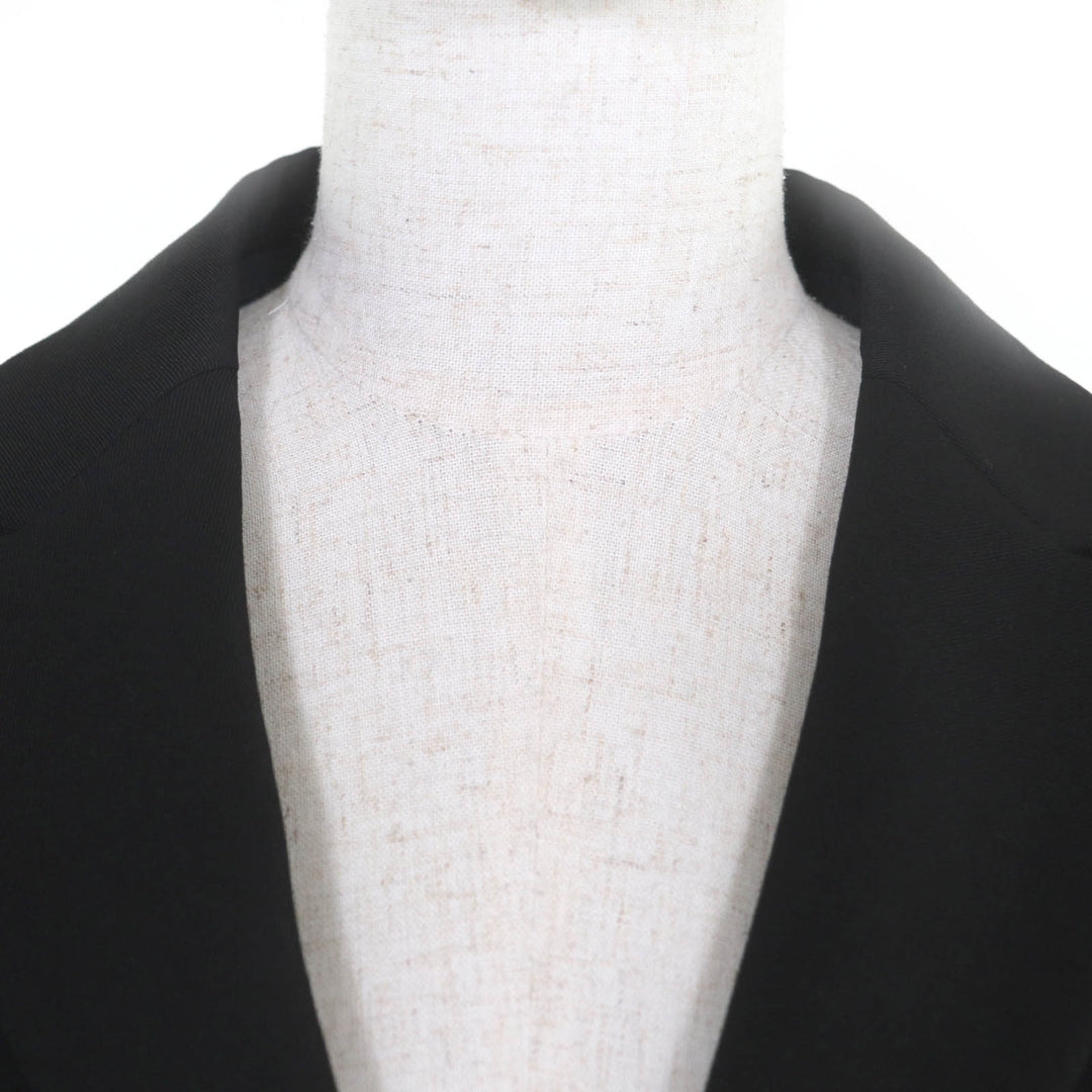 美品◇Ys Yohji Yamamoto ヨウジヤマモト 変形 ピークドラペル ウール100％ シングルジャケット テールジャケット ブラック 日本製 正規品