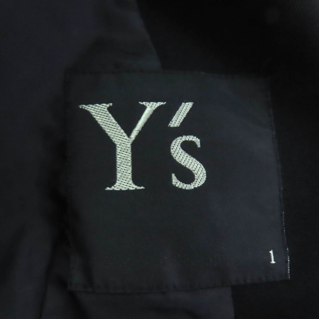 美品◇Ys Yohji Yamamoto ヨウジヤマモト 変形 ピークドラペル ウール100％ シングルジャケット テールジャケット ブラック 日本製 正規品