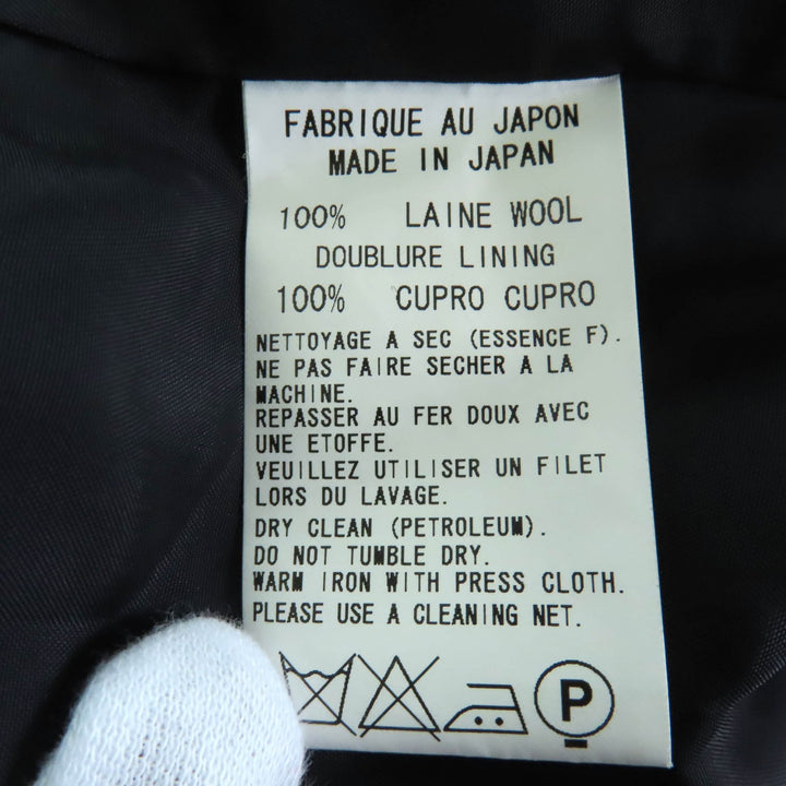 美品◇Ys Yohji Yamamoto ヨウジヤマモト 変形 ピークドラペル ウール100％ シングルジャケット テールジャケット ブラック 日本製 正規品