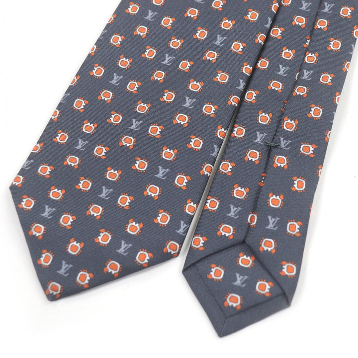 極美品□LOUIS VUITTON ルイヴィトン 2024年製 M94827 クラヴァット モノグラムクラブ シルク100％ ネクタイ ネイビー イタリア製 正規品