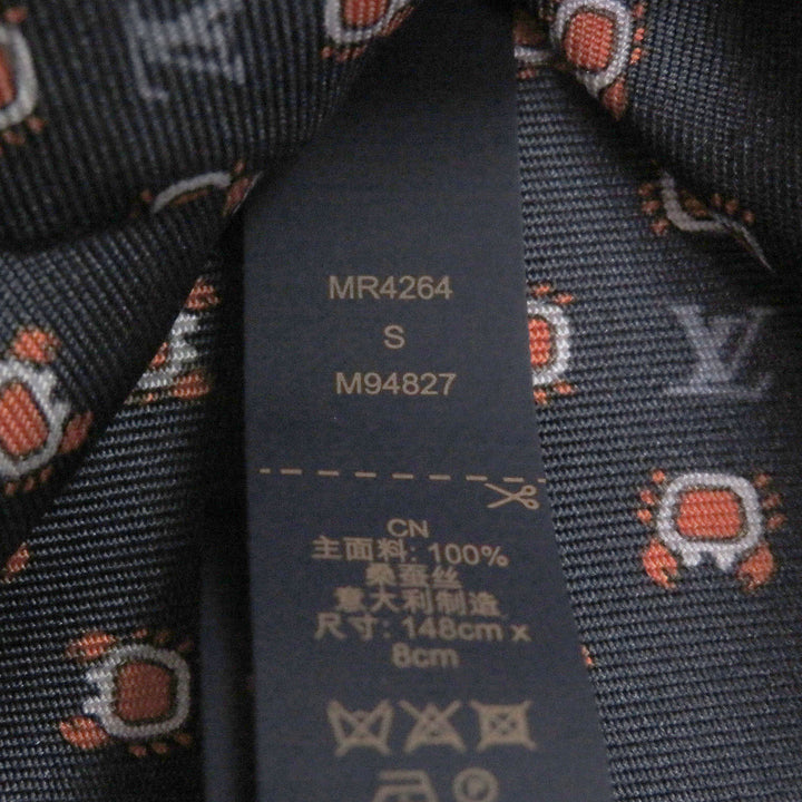極美品□LOUIS VUITTON ルイヴィトン 2024年製 M94827 クラヴァット モノグラムクラブ シルク100％ ネクタイ ネイビー イタリア製 正規品