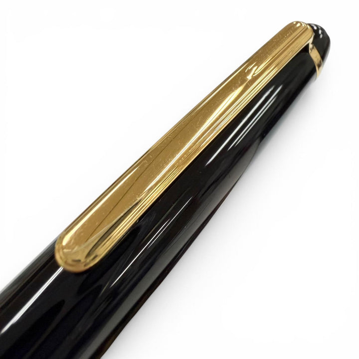 美品▼MONTBLANC モンブラン マイスターシュテュック クラシック ペン先14K Fニブ ホワイトスター 万年筆 ブラック ゴールド ドイツ製