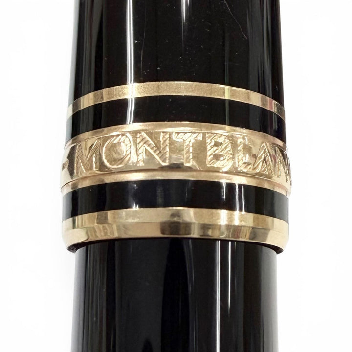 美品▼MONTBLANC モンブラン マイスターシュテュック クラシック ペン先14K Fニブ ホワイトスター 万年筆 ブラック ゴールド ドイツ製