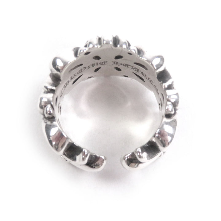 美品□CHROME HEARTS クロムハーツ DBL FLRL CRS SV925 ダブルフローラルクロス リング 指輪 シルバー JP18号相当 重量18.33g メンズ