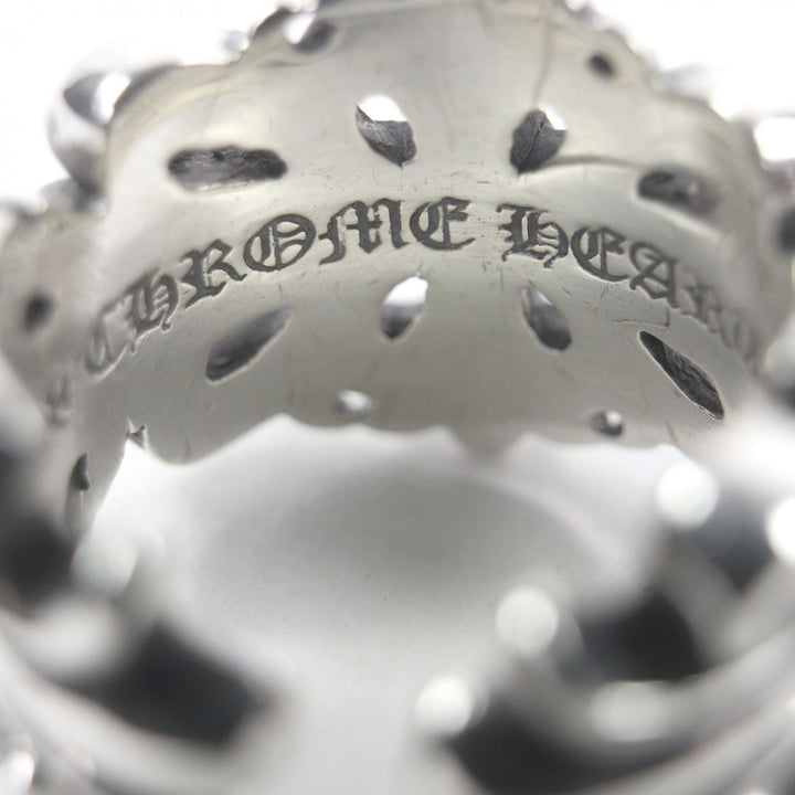 美品□CHROME HEARTS クロムハーツ DBL FLRL CRS SV925 ダブルフローラルクロス リング 指輪 シルバー JP18号相当 重量18.33g メンズ