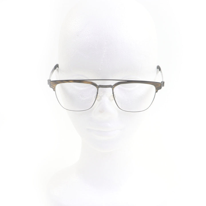 未使用品□LINDBERG リンドバーグ SHOWROOM SH ハーフリム サーモントメガネ 眼鏡 アイウェア 50□19-135 ブラウン系 デモレンズ