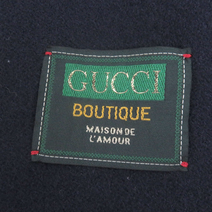 極美品□GUCCI グッチ 715703 ウール100％ エンブレムロゴ金ボタン ダブルブレスト ピーコート チェスターコート 44 イタリア製 正規品