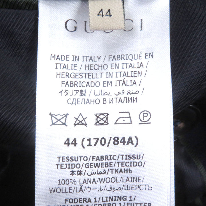 極美品□GUCCI グッチ 715703 ウール100％ エンブレムロゴ金ボタン ダブルブレスト ピーコート チェスターコート 44 イタリア製 正規品