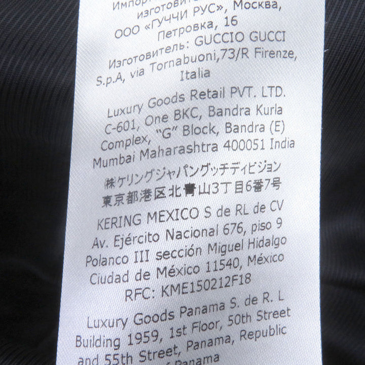 極美品□GUCCI グッチ 715703 ウール100％ エンブレムロゴ金ボタン ダブルブレスト ピーコート チェスターコート 44 イタリア製 正規品