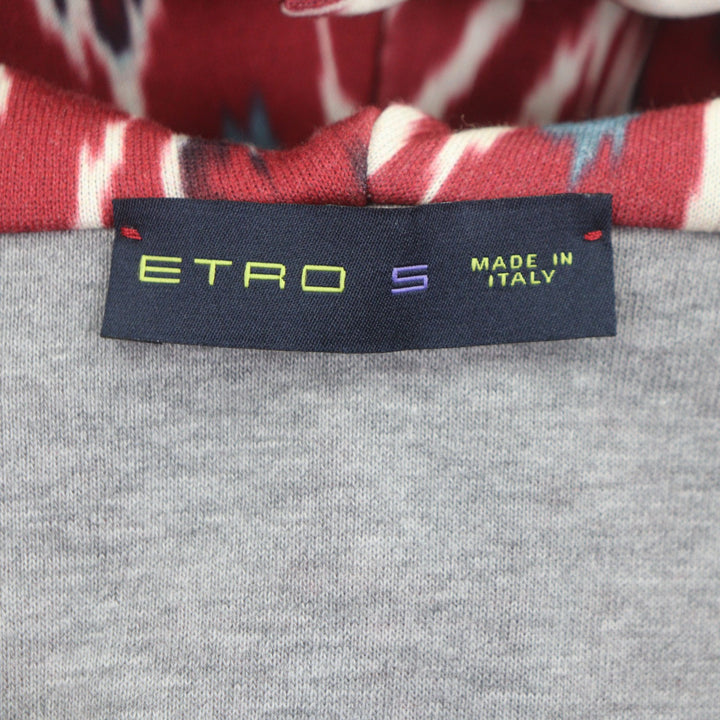【ドンドン見直し】美品▼ETRO エトロ 総柄 フーデッド ジップアップ パーカー ハーフパンツ セットアップ レッド S/XS 伊製 メンズ