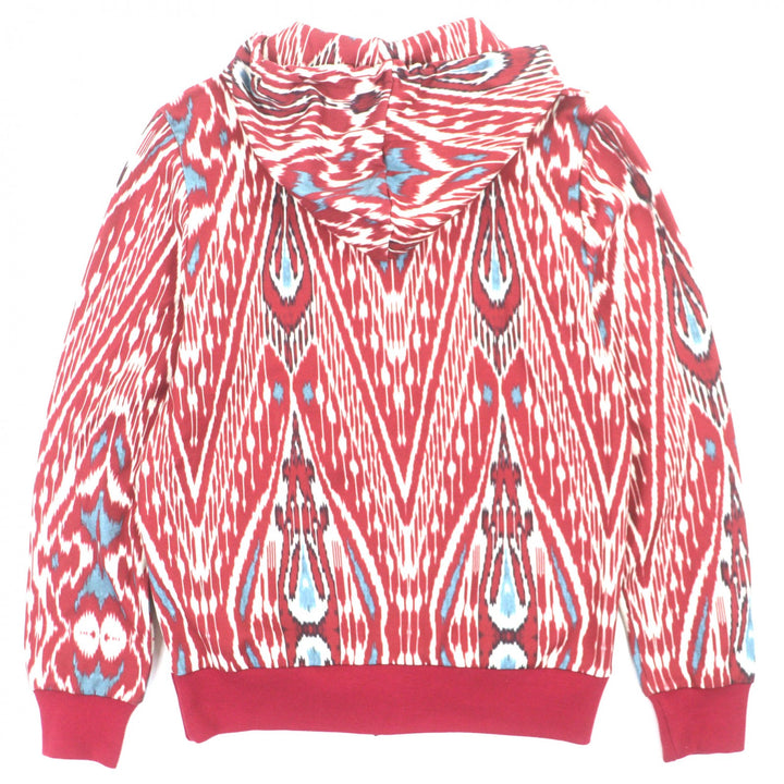 【ドンドン見直し】美品▼ETRO エトロ 総柄 フーデッド ジップアップ パーカー ハーフパンツ セットアップ レッド S/XS 伊製 メンズ