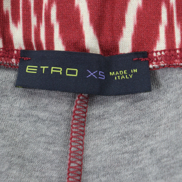 【ドンドン見直し】美品▼ETRO エトロ 総柄 フーデッド ジップアップ パーカー ハーフパンツ セットアップ レッド S/XS 伊製 メンズ