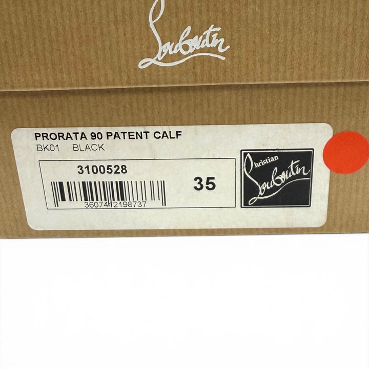 未使用品★Christian Louboutin クリスチャンルブタン PRORATA 90 アーモンドトゥ ピンヒール パテントレザー パンプス 35 箱・保存袋付