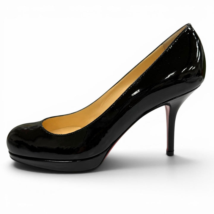 未使用品★Christian Louboutin クリスチャンルブタン PRORATA 90 アーモンドトゥ ピンヒール パテントレザー パンプス 35 箱・保存袋付