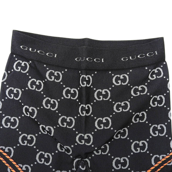 未使用品▲GUCCI グッチ 689203 GGジャカード ジャージー スパッツ ジョギングパンツ ブラック オレンジ M イタリア製 正規品 レディース