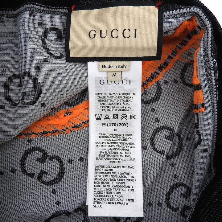 未使用品▲GUCCI グッチ 689203 GGジャカード ジャージー スパッツ ジョギングパンツ ブラック オレンジ M イタリア製 正規品 レディース