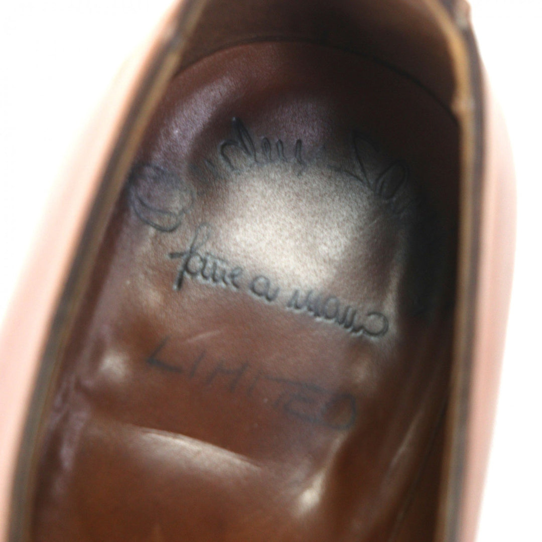 美品▼Santoni サントーニ リミテッドエディション プレーントゥ レースアップ レザーシューズ ブラウン 7.5 メンズ ビジネスオススメ◎