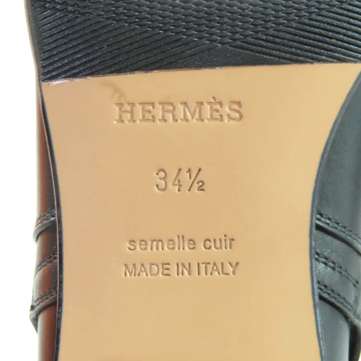 美品★HERMES エルメス ネオ シルバー金具 ケリーバックル レザー ショートブーツ ブラック 34.5 箱・保存袋付き イタリア製 レディース