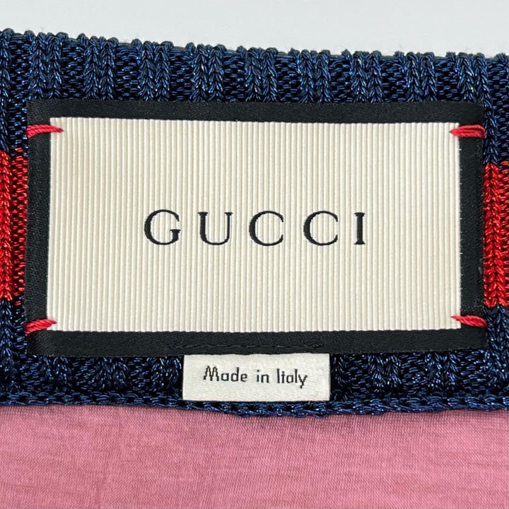 極美品▲GUCCI グッチ 457919 総レース シェリーライン 台形 膝丈 スカート ブラック ピンク S イタリア製 正規品 レディース