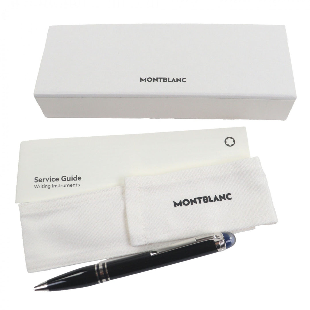 極美品▼MONTBLANC モンブラン スターウォーカー 新型 ブルードーム 現行品 ツイスト式 ボールペン ブラック シルバー 筆記確認済み