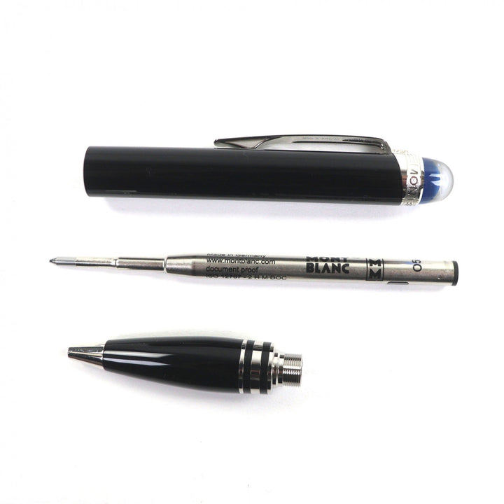 極美品▼MONTBLANC モンブラン スターウォーカー 新型 ブルードーム 現行品 ツイスト式 ボールペン ブラック シルバー 筆記確認済み