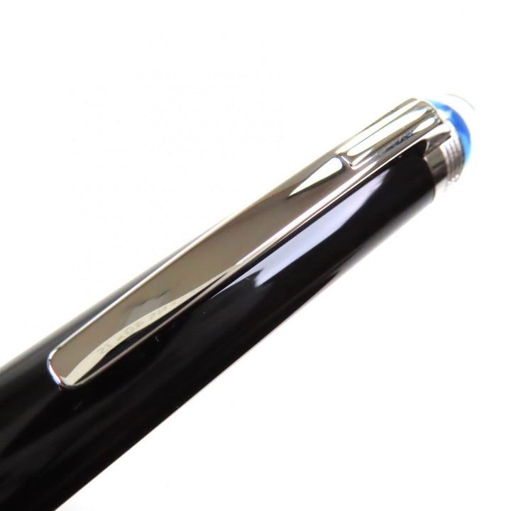 極美品▼MONTBLANC モンブラン スターウォーカー 新型 ブルードーム 現行品 ツイスト式 ボールペン ブラック シルバー 筆記確認済み