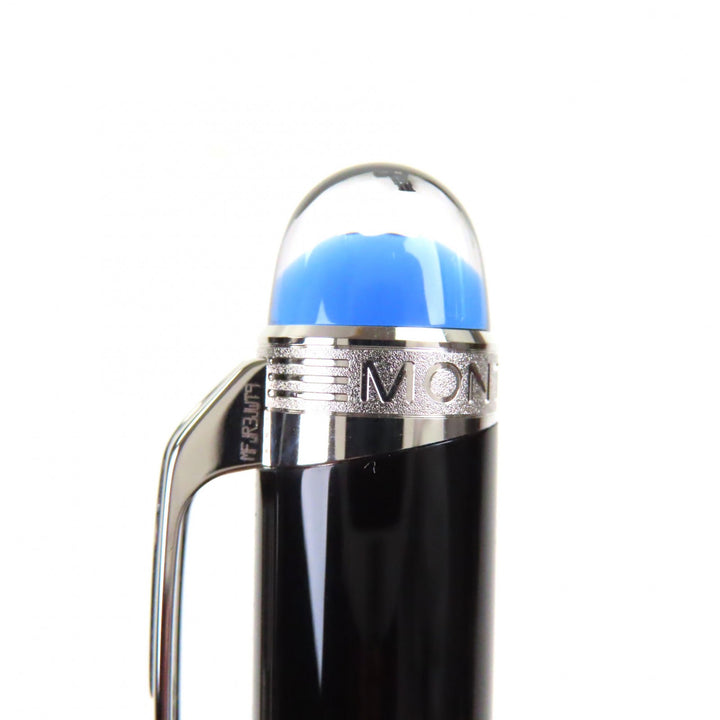 極美品▼MONTBLANC モンブラン スターウォーカー 新型 ブルードーム 現行品 ツイスト式 ボールペン ブラック シルバー 筆記確認済み