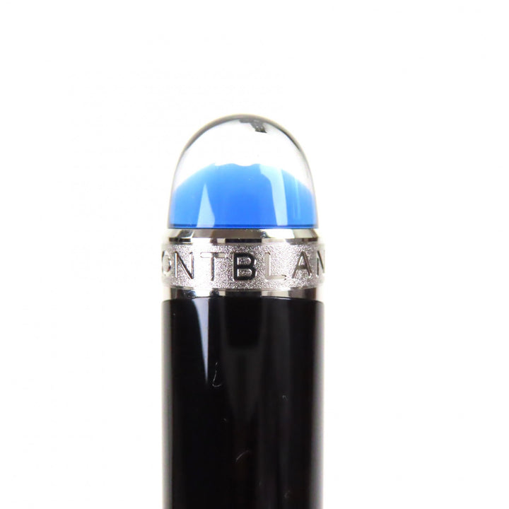 極美品▼MONTBLANC モンブラン スターウォーカー 新型 ブルードーム 現行品 ツイスト式 ボールペン ブラック シルバー 筆記確認済み