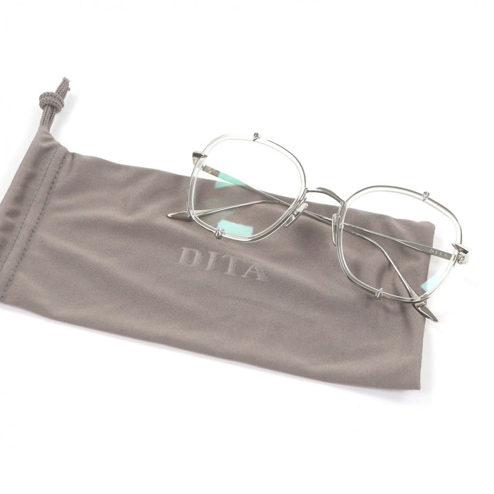未使用品□DITA ディータ DTX442-A-03 ATARON THREE メガネ 眼鏡 アイウェア シルバー クリア 52□22-145 デモレンズ 日本製 定価95700円