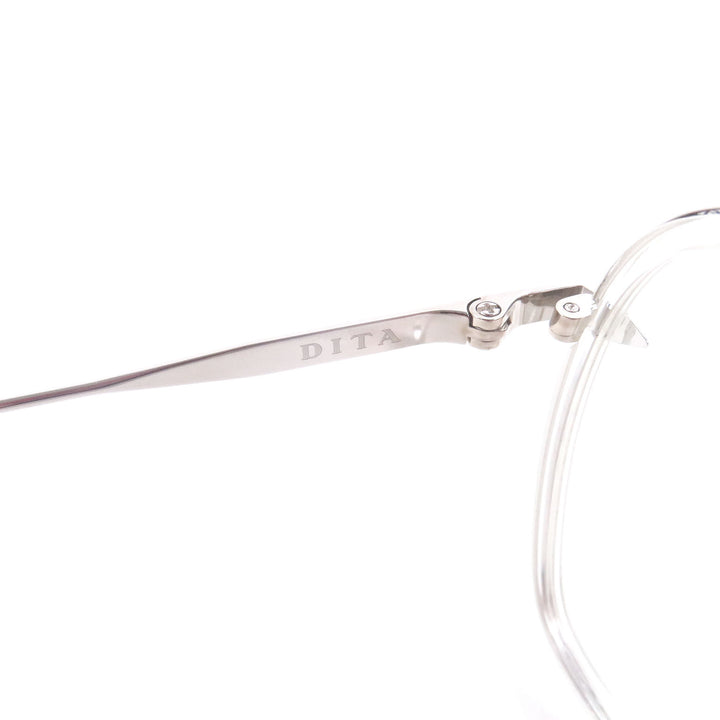 未使用品□DITA ディータ DTX442-A-03 ATARON THREE メガネ 眼鏡 アイウェア シルバー クリア 52□22-145 デモレンズ 日本製 定価95700円