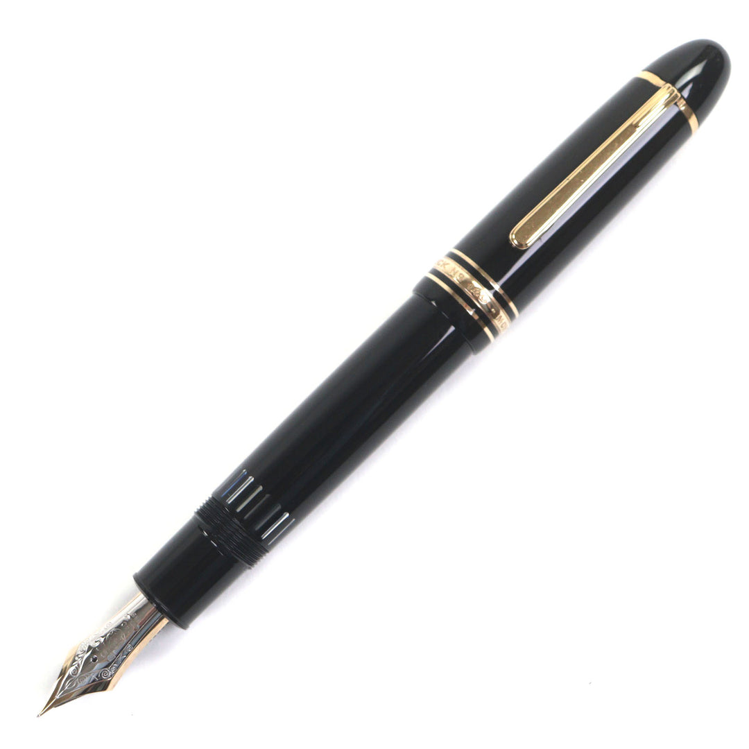 極美品▼MONTBLANC モンブラン マイスターシュテュック 149 ペン先14K EFニブ ホワイトスター 万年筆 ブラック ゴールド ドイツ製 メンズ