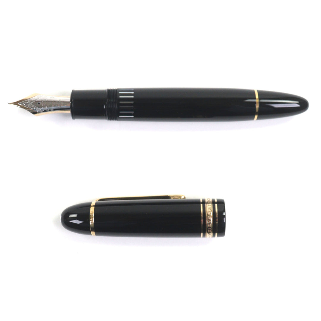 極美品▼MONTBLANC モンブラン マイスターシュテュック 149 ペン先14K EFニブ ホワイトスター 万年筆 ブラック ゴールド ドイツ製 メンズ