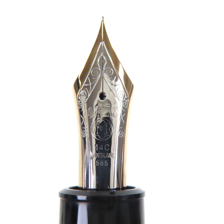 極美品▼MONTBLANC モンブラン マイスターシュテュック 149 ペン先14K EFニブ ホワイトスター 万年筆 ブラック ゴールド ドイツ製 メンズ