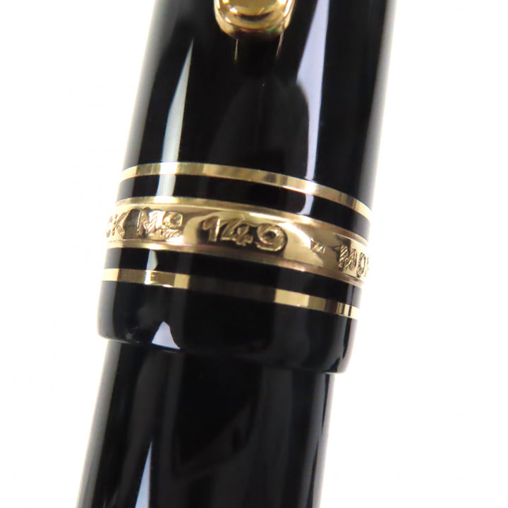 極美品▼MONTBLANC モンブラン マイスターシュテュック 149 ペン先14K EFニブ ホワイトスター 万年筆 ブラック ゴールド ドイツ製 メンズ