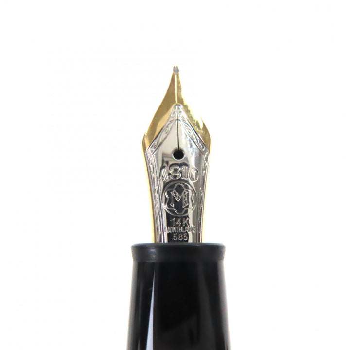 美品▼MONTBLANC モンブラン プラチナライン マイスターシュテュック 145 Pix クラシック ペン先14K Fニブ ホワイトスター 万年筆