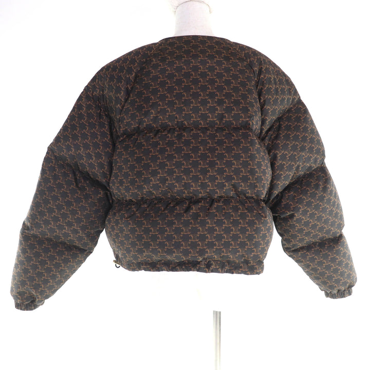 極美品★CELINE セリーヌ 2W782344N トリオンフマカダム ボンバー ダウンジャケット アウター ブラウン 40 イタリア製 正規品 レディース