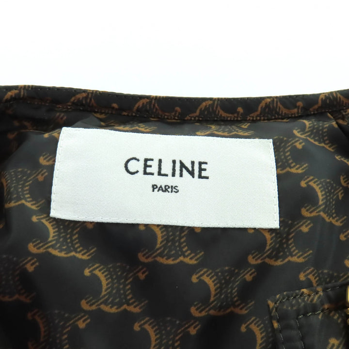 極美品★CELINE セリーヌ 2W782344N トリオンフマカダム ボンバー ダウンジャケット アウター ブラウン 40 イタリア製 正規品 レディース