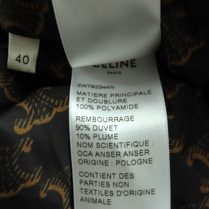 極美品★CELINE セリーヌ 2W782344N トリオンフマカダム ボンバー ダウンジャケット アウター ブラウン 40 イタリア製 正規品 レディース