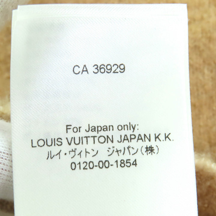 極美△LOUIS VUITTON ルイヴィトン 24SS FQKC13 ヤクウール シルク混 モノグラムボタン Vネック ニットカーディガン ブラウン XS 正規品