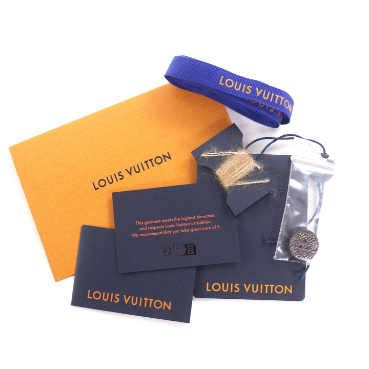 極美△LOUIS VUITTON ルイヴィトン 24SS FQKC13 ヤクウール シルク混 モノグラムボタン Vネック ニットカーディガン ブラウン XS 正規品